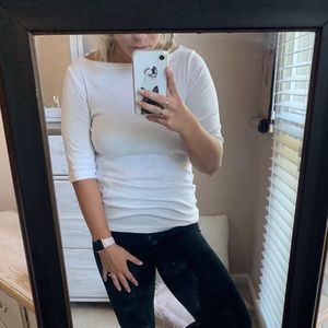 Gap white 3/4 length sleeve top